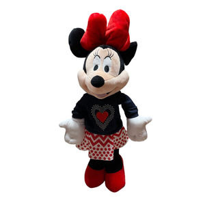 RARE Disney Minnie Mouse Plush Porch Door Greeter Cute Red Bow, 22 inches